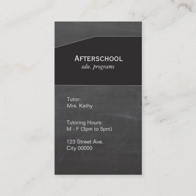 Chalkboard Black Panel Business Card (Front)