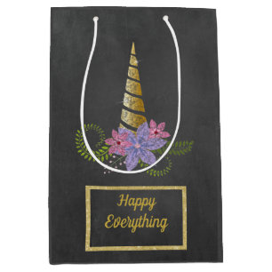 chalkboard black pastel unicorn gift bag favor