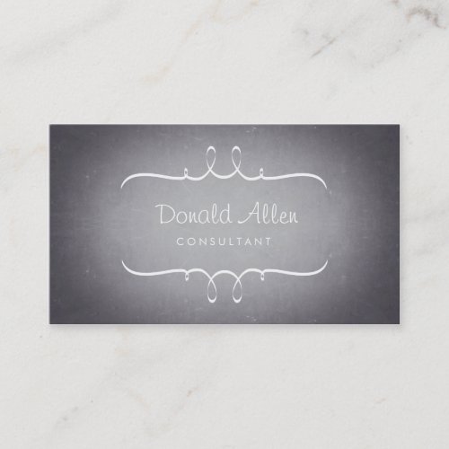 Chalkboard Black Retro Slate Professional Curved Business Card