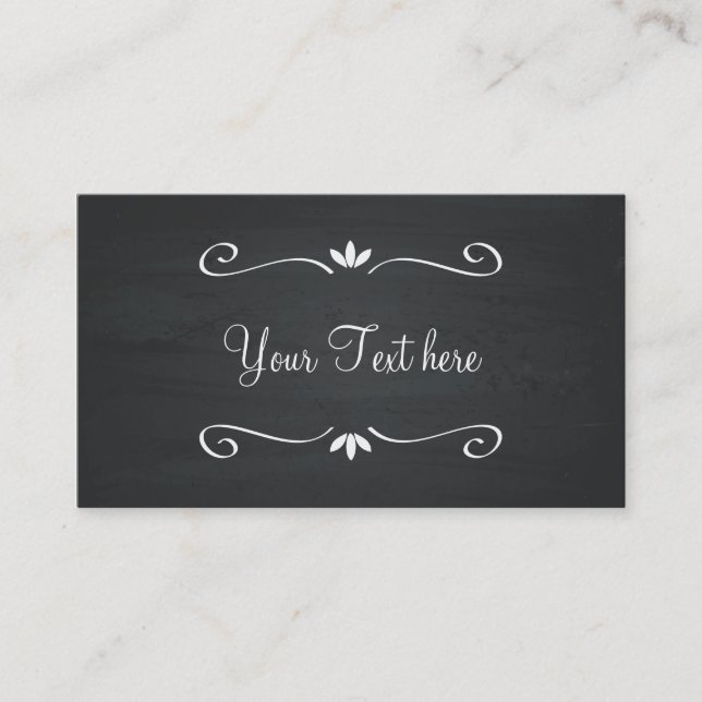 Chalkboard Black Vintage Business Card (Front)