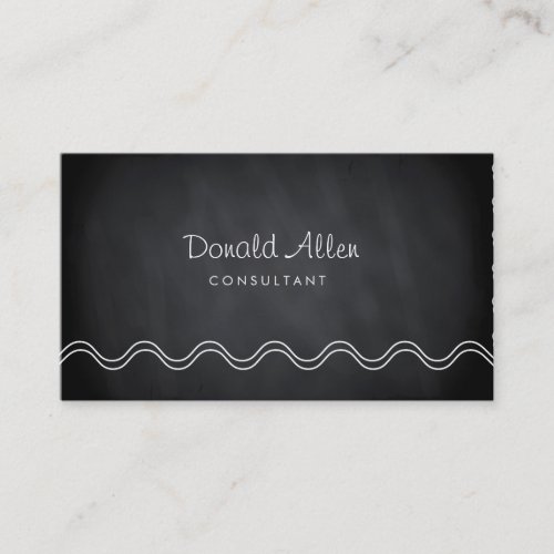 Chalkboard Black Vintage Professional Curves Business Card