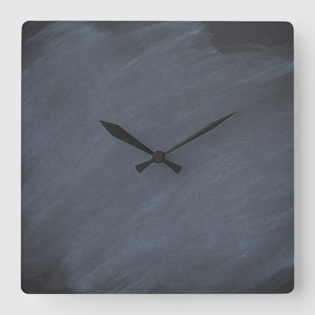 Chalkboard Blackboard Background Retro Style Square Wall Clock (Front)