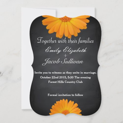 Chalkboard Blackboard Daisy Inspired Wedding Save The Date