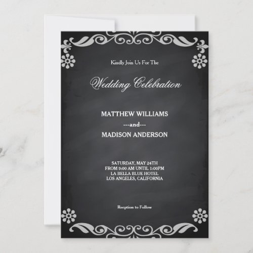 Chalkboard Blackboard Wedding Invitation