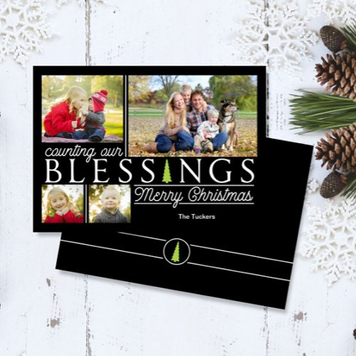 Chalkboard Blessings Christmas Photo Card