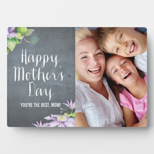 Chalkboard Bloom Mother's Day Custom Frame Plaque (Front)