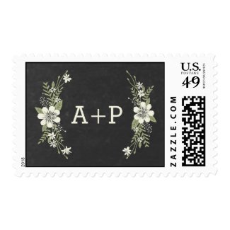 Chalkboard Blooms Custom Postage Stamps