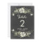 Chalkboard Blooms Double-Sided Table Number Card