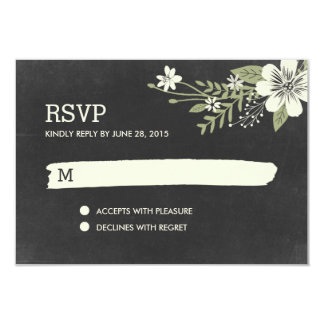 Chalkboard Blooms RSVP /Wedding Response Cards