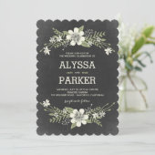Chalkboard Blooms Wedding Invitations (Standing Front)