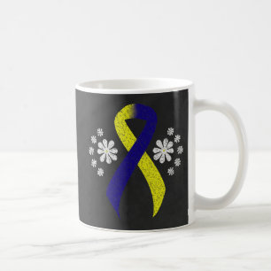 Chalkboard Blue and Yellow Awareness Ribbon Coffee Mug