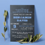 Chalkboard Blue B"H Bar Mitzvah Invitation<br><div class="desc">These casual chic invitations are perfect for any Bar Mitzvah celebration. Each line of text is fully customizable to say just what you want!</div>