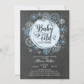 Chalkboard Blue Baby It's Cold Outside Invitation (Front)