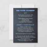 Chalkboard Blue Bar Mitzvah Guest Information Announcement<br><div class="desc">Give your guests important details or have them RSVP electronically with this Bar Mitzvah Enclosure Card. Each field is fully customizable to say just what you want!  Use the Customize button to add fields or contact the designer.</div>