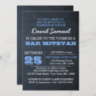 Chalkboard Blue Bar Mitzvah Invitation