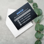 Chalkboard Blue Bar Mitzvah RSVP Card<br><div class="desc">These rustic RSVP Cards are perfect for any Bar Mitzvah celebration. Each line of text is fully customizable to say just what you want!

Matching products available in the Bar Mitzvah Celebration Collection.</div>