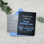 Chalkboard Blue Bar Mitzvah Save the Date Announcement Postcard<br><div class="desc">These Casual Chic Save the Date Postcards are the perfect way to announce your event! Customize the text to say just what you want.

Additional Colors and coordinating items available.</div>