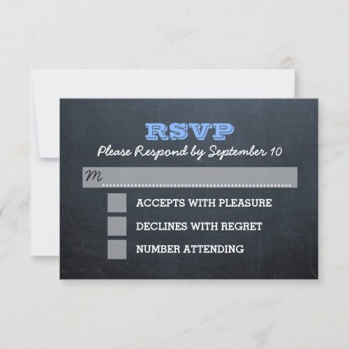 Chalkboard Blue Confirmation RSVP Card