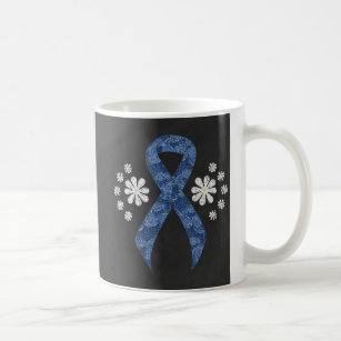 Chalkboard Blue Paisley Ribbon Coffee Mug