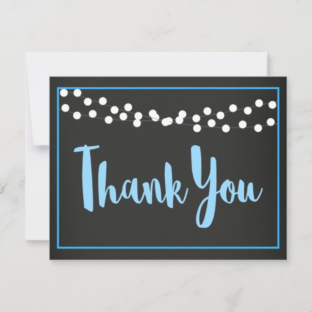 Chalkboard Blue Thank You | BBQ Baby Beer (Front)