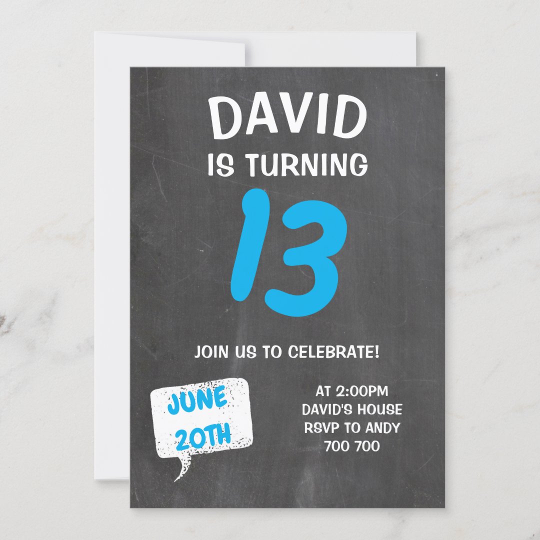 Chalkboard Boy Birthday Invitation Zazzle