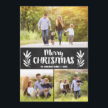 Chalkboard Branch Christmas Cards Three Pictures<br><div class="desc">Use our vertical photo holiday cards with chalkboard background, Christmas branches, three pictures and "Merry Christmas" wording to wish your friends and family a Merry Christmas. BONUS: The patterned backer can be changed to a different pattern and color. Go to the "Personalize This Template" section then click the "Click to...</div>