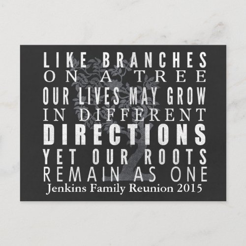 Chalkboard Branches Tree Family Reunion Invitation