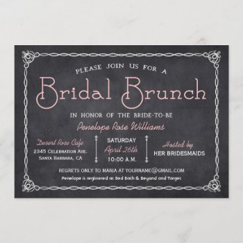 Chalkboard Bridal Brunch Bridal Shower Invitations by Anything_Goes at Zazzle