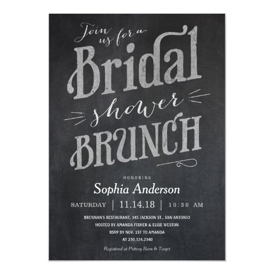 Chalkboard Bridal Shower Brunch Invitations | Zazzle.com