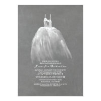 Chalkboard Bridal Shower Elegant Vintage Gown Card