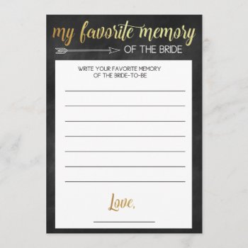 Chalkboard Bridal Shower Game- My Favorite Memory Invitation by AestheticJourneys at Zazzle