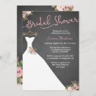 Chalkboard Bridal Shower Invitations with Dress