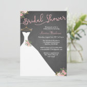 Chalkboard Bridal Shower Invitations with Dress (Standing Front)