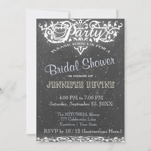 Chalkboard Bridal shower Invtation Invitation