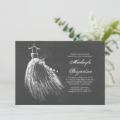Chalkboard Bridal Shower with Wedding Gown Invitation (Standing Front)