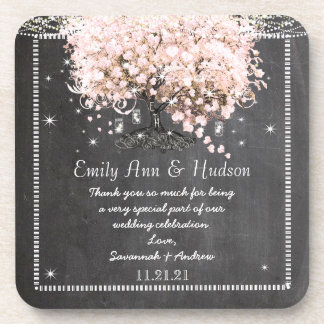 Chalkboard Bride & Groom Wedding Coaster