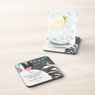 Chalkboard Bride & Groom Wedding Coaster