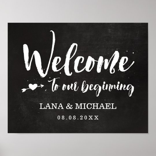 Chalkboard Brush Script Welcome Poster | Zazzle.com