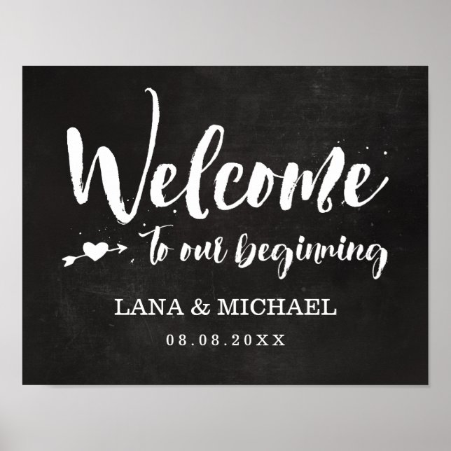 Chalkboard Brush Script Welcome Poster (Front)