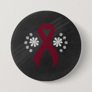 Chalkboard Burgundy Awareness Ribbon Pinback Button