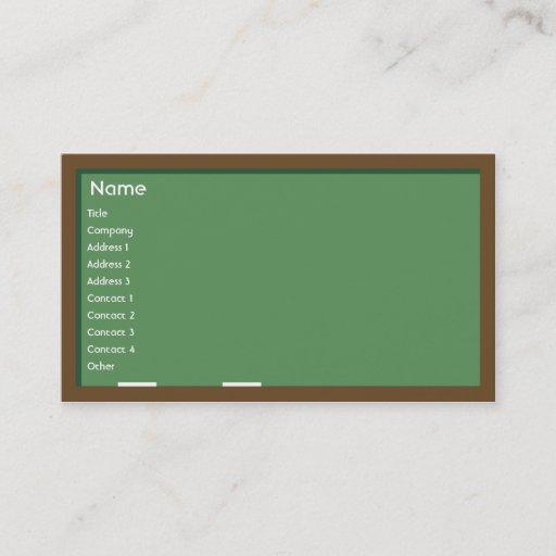 Customizable Chalkboard - Business Business Card Template