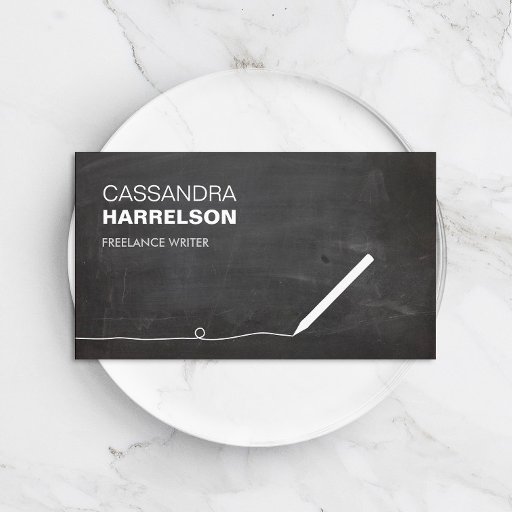 Customizable CHALKBOARD BUSINESS CARD FOR AUTHORS &amp; WRITERS