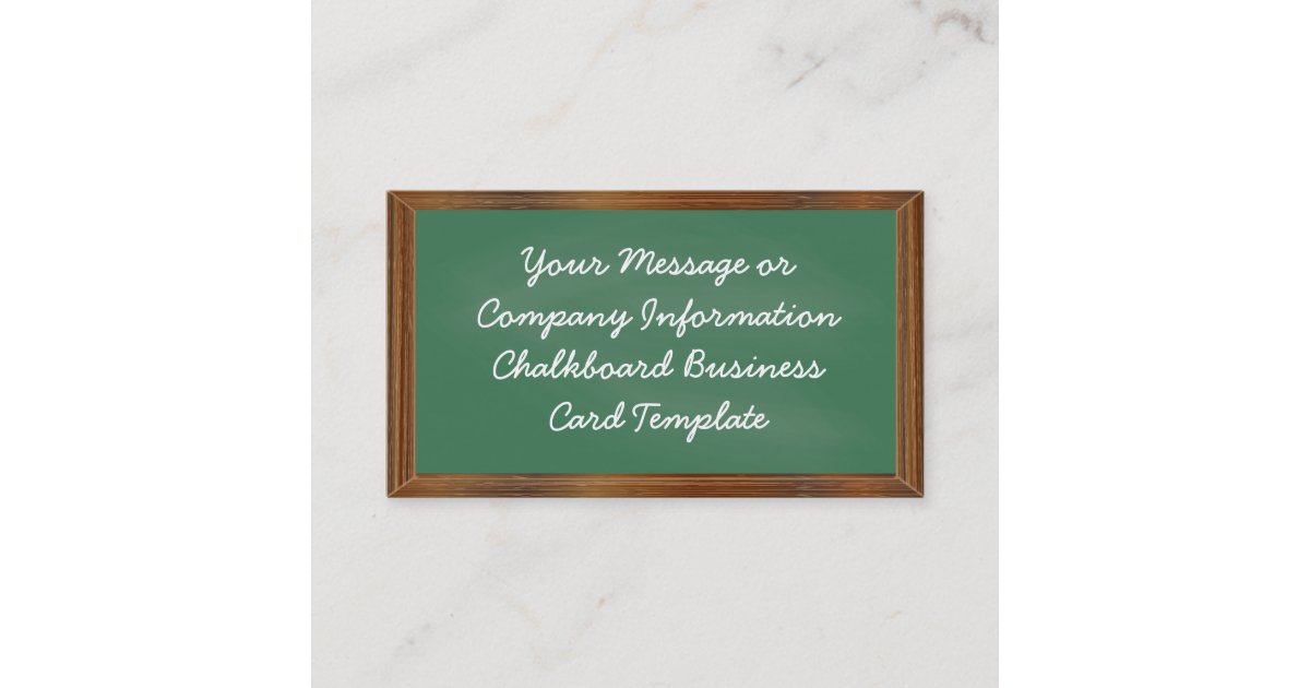 Chalkboard business Card Template Zazzle