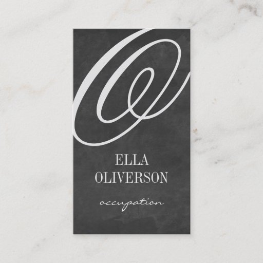 Customizable Chalkboard business card template Monogram