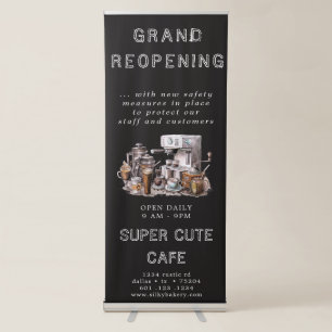 chalkboard cafe grand reopening retractable banner