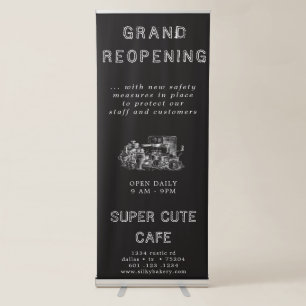 chalkboard cafe grand reopening retractable banner