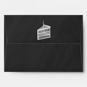 Chalkboard Cake Slice Birthday Invitation Envelope