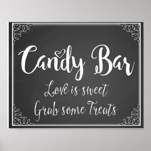 chalkboard Candy Bar Love is sweet wedding print