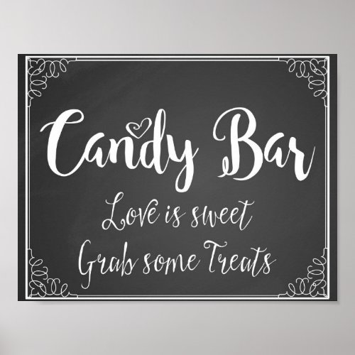 Chalkboard Candy Bar wedding or party print