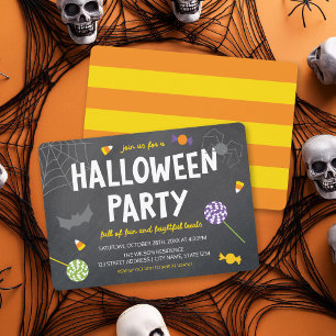 Chalkboard Candy Halloween Party Invitation
